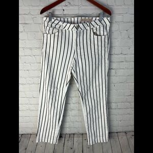 ASOS Black and White Striped Straight Leg Jeans